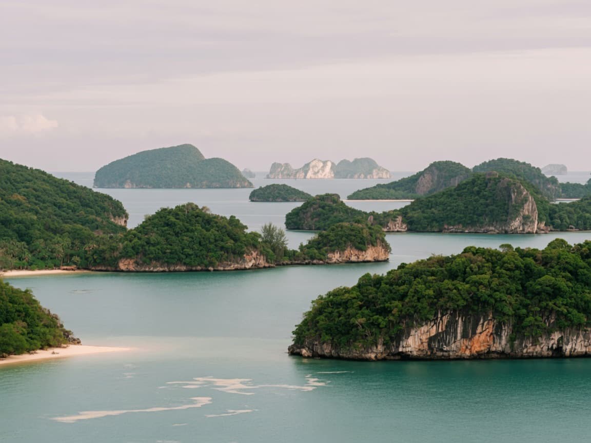 Tropical islands and sea across Southeast Asia